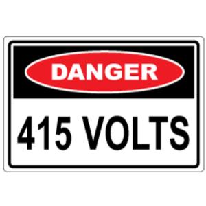 VINYL LABEL DANGER 415V 60 X 40MM 10PK VINYL LABEL DANGER 415V 60 X 40MM 10PK