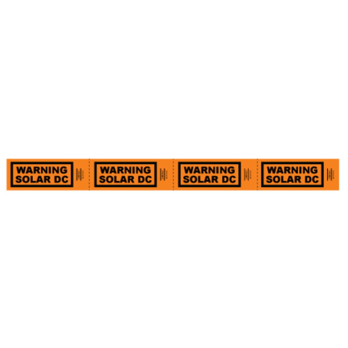 WARNING SOLAR DC TAPE ORANGE 37.5MM
