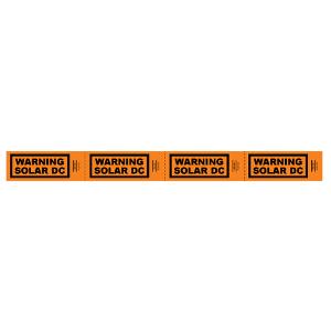WARNING SOLAR DC TAPE ORANGE 37.5MM WARNING SOLAR DC TAPE ORANGE 37.5MM