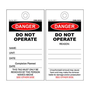DANGER TAG POLY DO NOT OPERATE 5PK DANGER TAG POLY DO NOT OPERATE 5PK