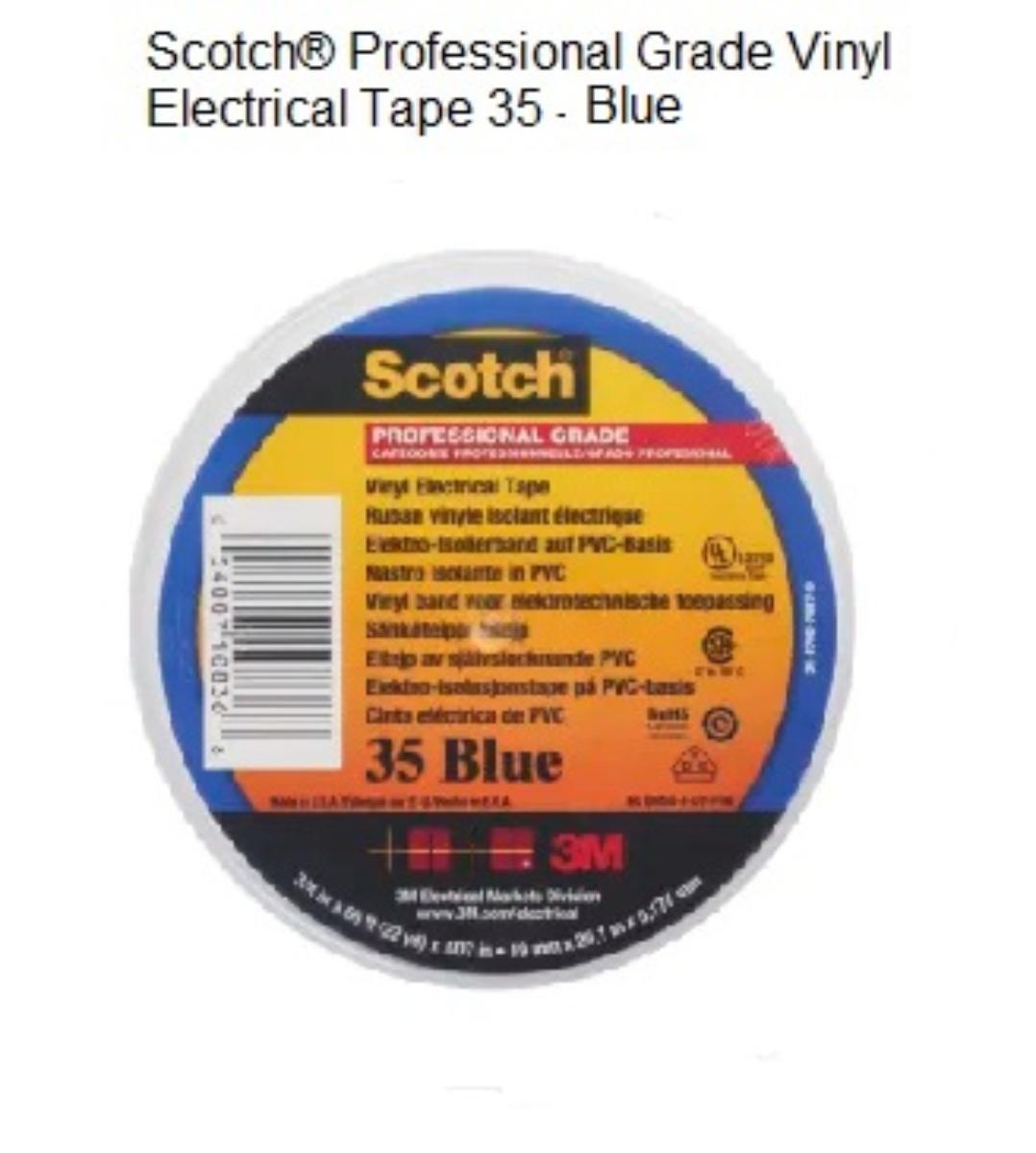 TAPE INSULATION 20MM X 5M BLUE SCOTCH 35