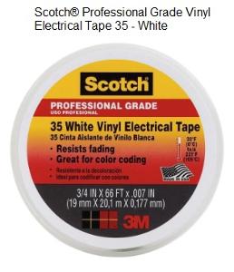 TAPE INSULATION 20MM X 5M WHT SCOTCH 35