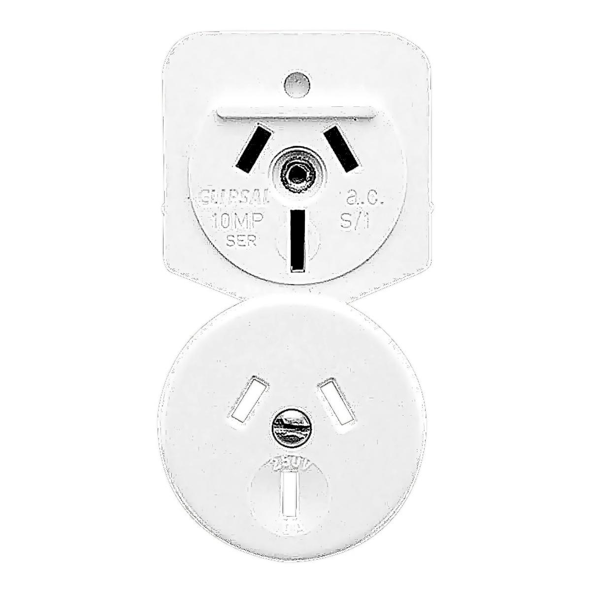 AUTO SOCKET MECH 10A S/P WHITE PANEL MNT