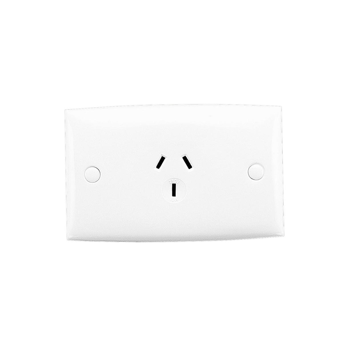 AUTO SINGLE SOCKET OUTLET 10A S/P WHITE