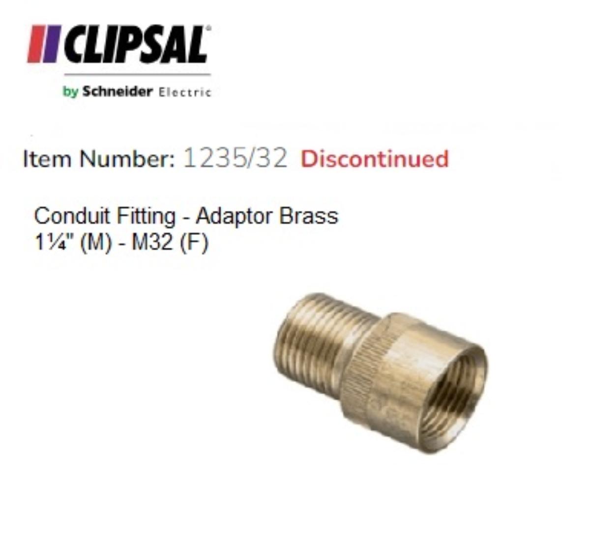 ADAPTOR BRASS 1 1/4IN MALE - 32MM FEMALE