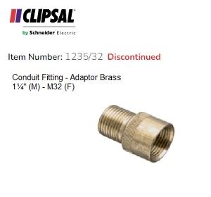 ADAPTOR BRASS 1 1/4IN MALE - 32MM FEMALE