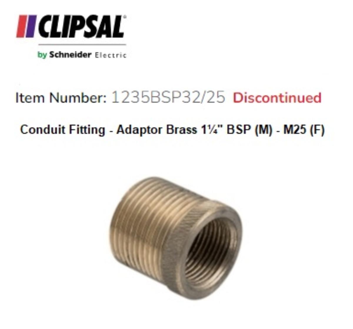 ADAPTOR BRASS 1 1/4BSP MALE-25MM FEMALE