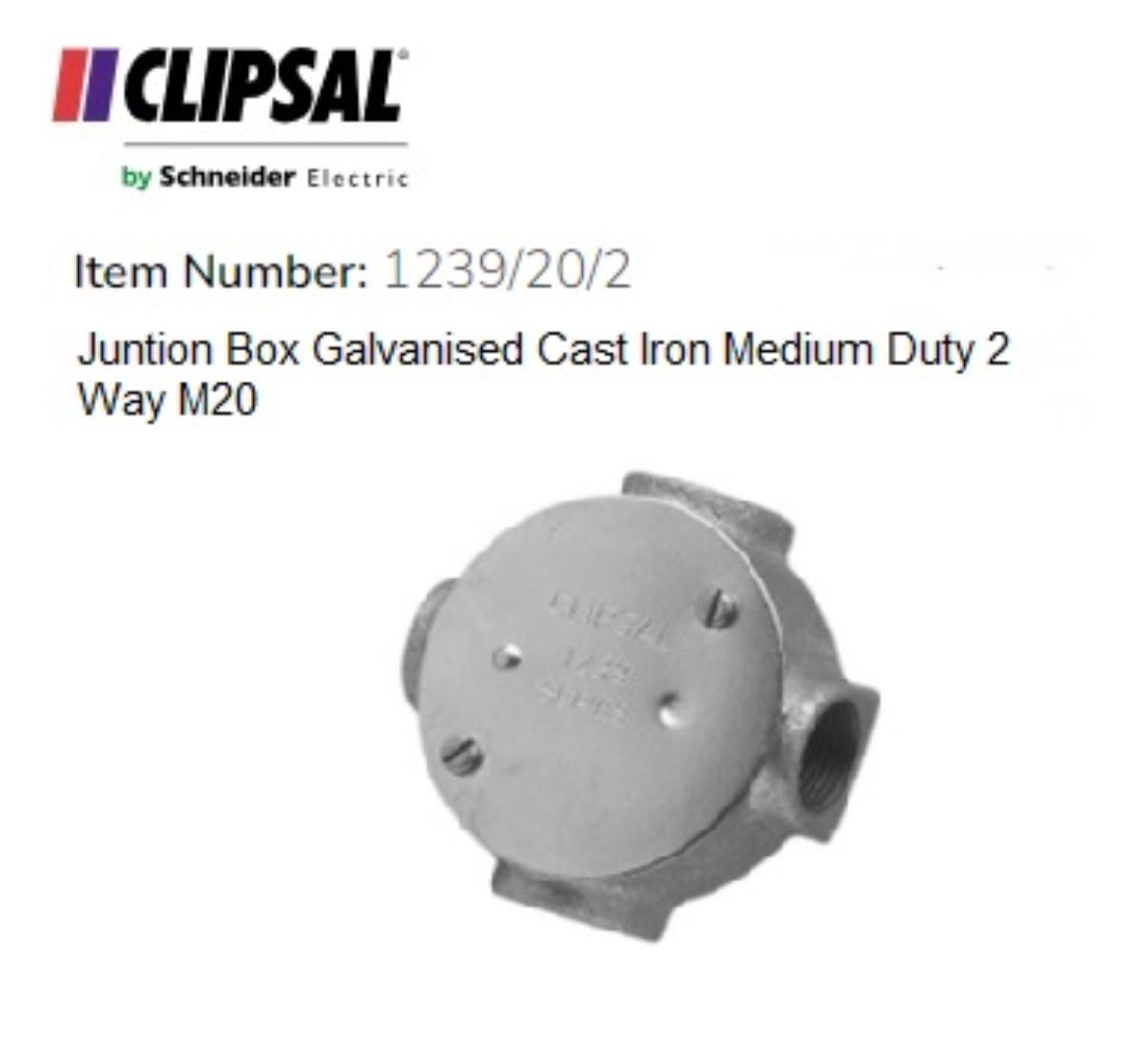 JUNCTION BOX ROUND GALV 20MM 2WAY