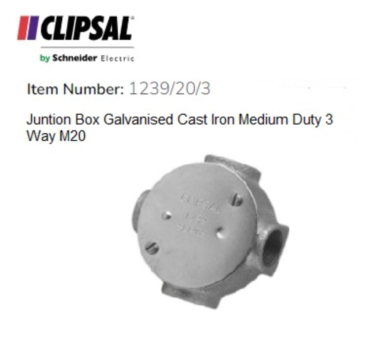 JUNCTION BOX ROUND GALV 20MM 3WAY