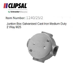 JUNCTION BOX GALV C/IRON L/D 25MM 2WAY