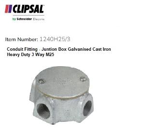 JUNCTION BOX GALV C/IRON H/D 25MM 3WAY