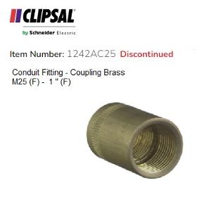 COUPLING BRASS COND 25MM/ 1IN