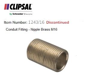 SCREWED NIPPLE BRASS 16MM