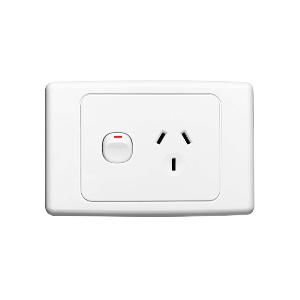 GPO SOCKET SWT SING DP 10A 250V WHITE