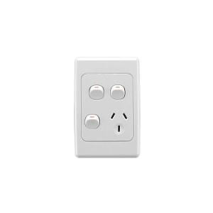 2000 SGL GPO VERT + 2 EXT SW 10A S/P WHT 2000 SGL GPO VERT + 2 EXT SW 10A S/P WHT