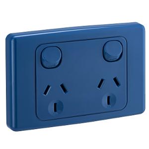 2000 DBL GPO 250V 10A D/P DARK BLUE 2000 DBL GPO 250V 10A D/P DARK BLUE