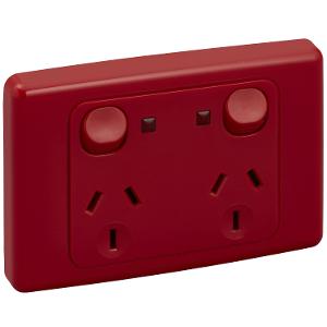 2000 DBL GPO + NEON 250V 10A S/P RED 2000 DBL GPO + NEON 250V 10A S/P RED