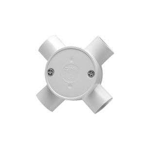 JUNCTION BOX ROUND SHALLOW PVC 20MM 4WAY