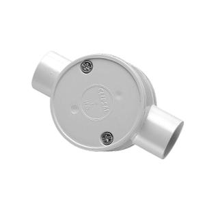 JUNCTION BOX ROUND SHALLOW PVC 25MM 2WAY