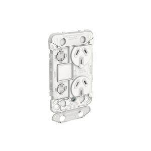 ICONIC GRID DBL GPO + MT EXT SW 10A S/P ICONIC GRID DBL GPO + MT EXT SW 10A S/P