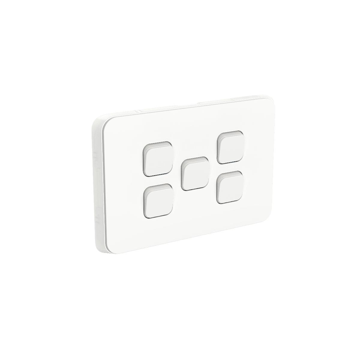 ICONIC SWITCH HORIZ 5G 10A VIVID WHITE