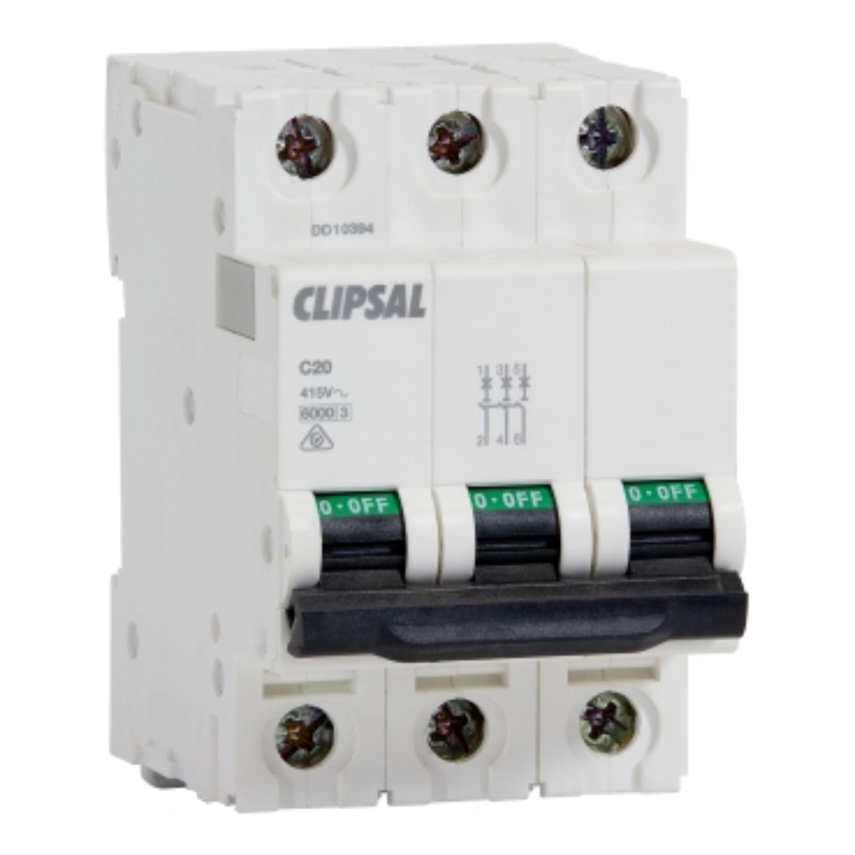 MCB 3MODULE 3POLE 63A 6KA C CURVE