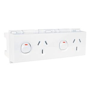 DIN SWITCH DBL OUTLET 2P 10A 3PIN FLT 8M DIN SWITCH DBL OUTLET 2P 10A 3PIN FLT 8M