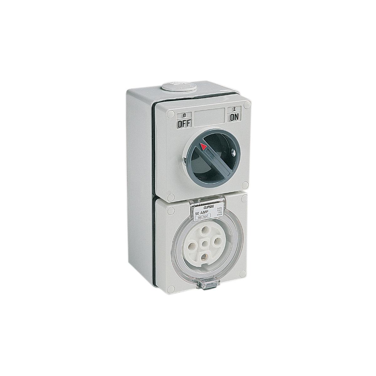 OUTLET SWITCHED IP66 5PIN 50A 500V R/OR