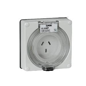 OUTLET SOCKET IP66 3PIN 10A 250V L/E GRY