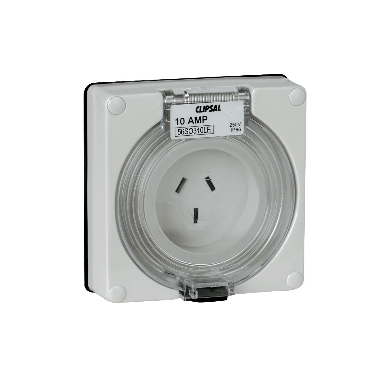 OUTLET SOCKET IP66 3PIN 10A 250V L/E R/W