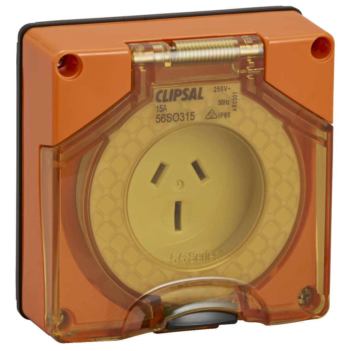 OUTLET SOCKET IP66 3PIN 15A 250V L/E R/O