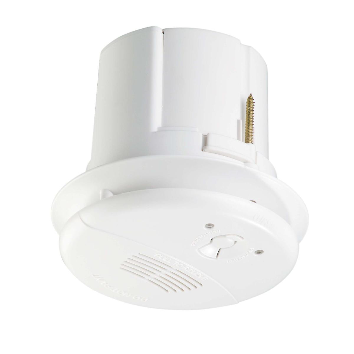 FLUSH SMOKE ALARM 240VAC + 9V BATT B/UP