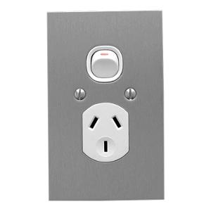 B STYLE ST/ST SGL GPO VERT 10A WHITE B STYLE ST/ST SGL GPO VERT 10A WHITE