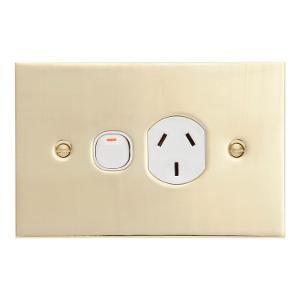 BSL STYLE BRASS SGL GPO 10A S/P WHITE BSL STYLE BRASS SGL GPO 10A S/P WHITE