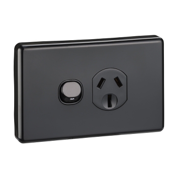 GPO SOCKET SWT SING 15A CLASSIC BLACK