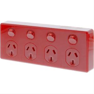 C2000 QUAD GPO 250V 10A D/P RED C2000 QUAD GPO 250V 10A D/P RED