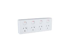 C2000 QUAD GPO 250V 10A D/P WHITE C2000 QUAD GPO 250V 10A D/P WHITE