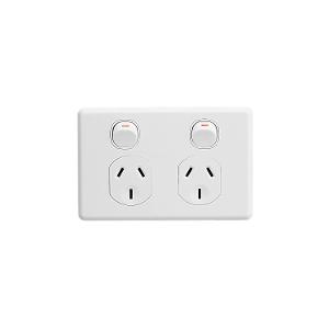 C2000 DBL GPO SHUTTERED 250V 10A D/P WHT C2000 DBL GPO SHUTTERED 250V 10A D/P WHT