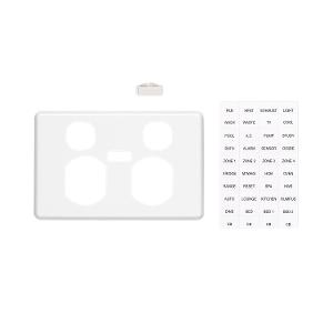 PLATE COVER TWIN GPO WITH ID WHITE