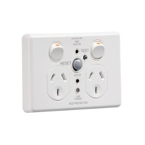 GPO DOUBLE 10A RCD PROTECTED 30MA WHITE
