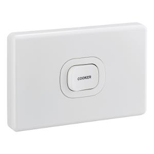 C2000 COOKER SWITCH HORIZ 32A D/P WHITE C2000 COOKER SWITCH HORIZ 32A D/P WHITE