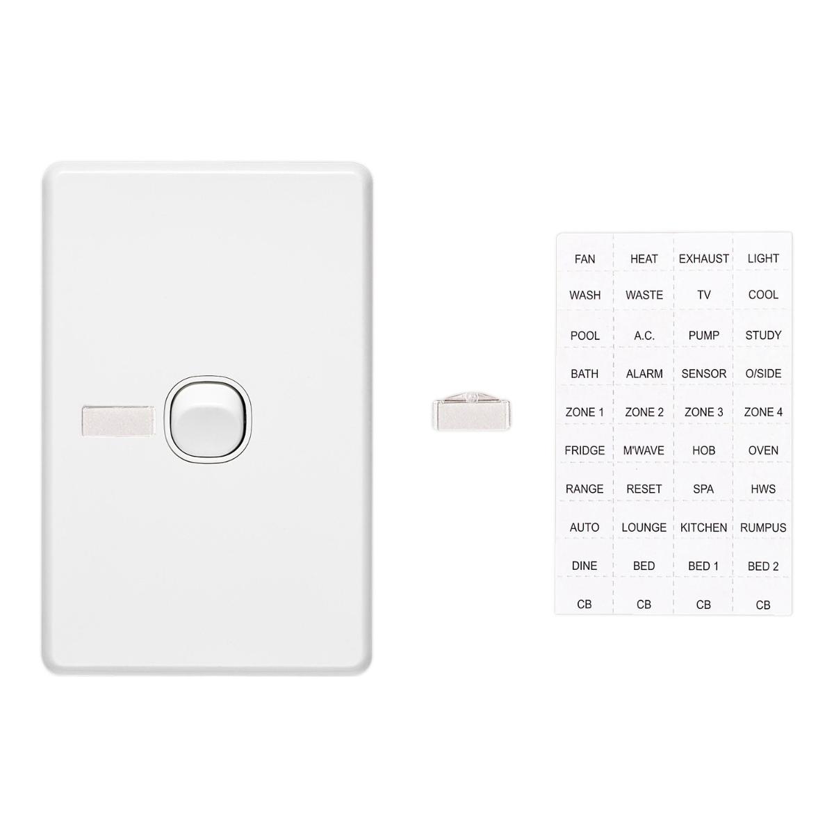 C2000 SWITCH + ID VERTICAL 1G 10A WHITE