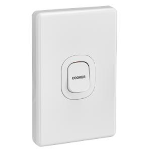 C2000 COOKER SWITCH VERT 32A D/P WHITE C2000 COOKER SWITCH VERT 32A D/P WHITE