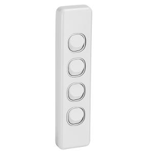 SWITCH 4GANG ARCHITRAVE 10A WHITE