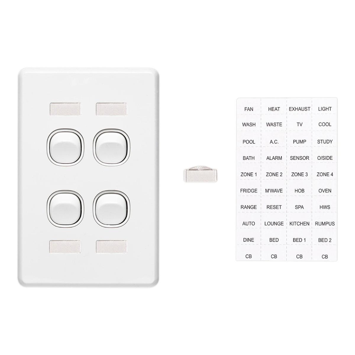 C2000 SWITCH + ID VERTICAL 4G 10A WHITE