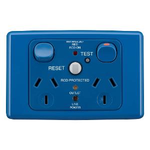 MEDILEC DBL GPO RCD PROT 10A 10MA BLUE MEDILEC DBL GPO RCD PROT 10A 10MA BLUE