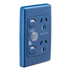 MEDILEC DBL GPO + ID VERT 10A S/P BLUE MEDILEC DBL GPO + ID VERT 10A S/P BLUE