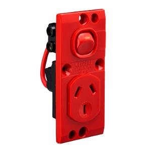MEDILEC SGL GPO VERT 10A D/P RED MEDILEC SGL GPO VERT 10A D/P RED
