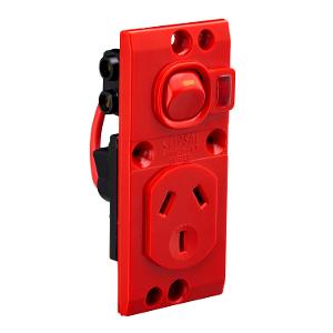 MEDILEC SGL GPO + NEON VERT 10A D/P RED MEDILEC SGL GPO + NEON VERT 10A D/P RED