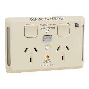 Image for product MEDILEC 20A RCD 10MA DBL GPO 10A HOR BGE